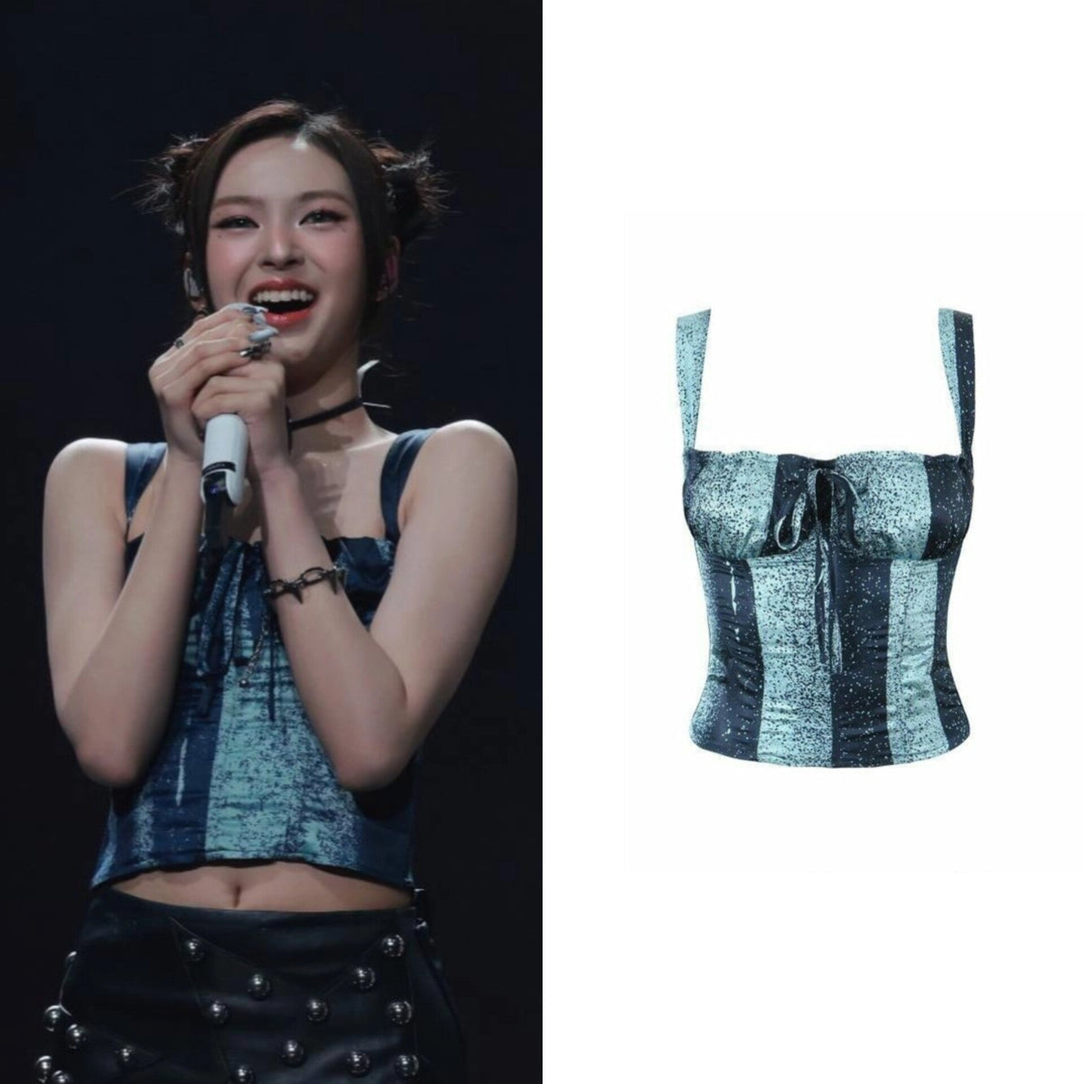 Chiquita Two-Tone Stripe Bustier Top