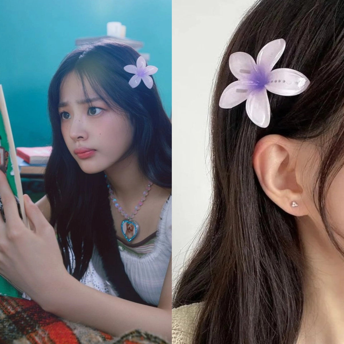 Minji Lilac Floral Hair Clip