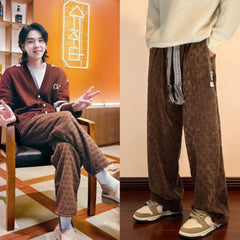 Suga Mocha Checkered Corduroy Pants