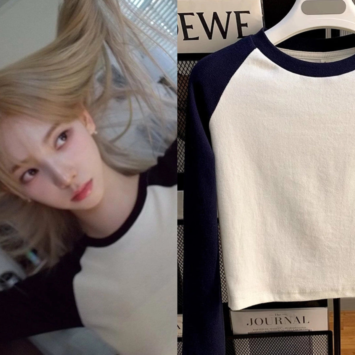 Karina Navy Raglan T-Shirt