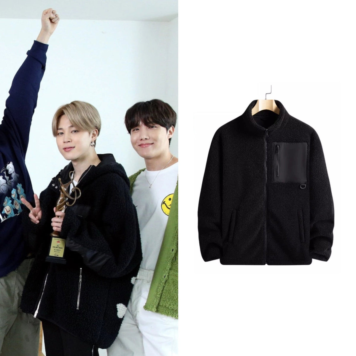 Jimin Lamb Wool Hooded Jacket