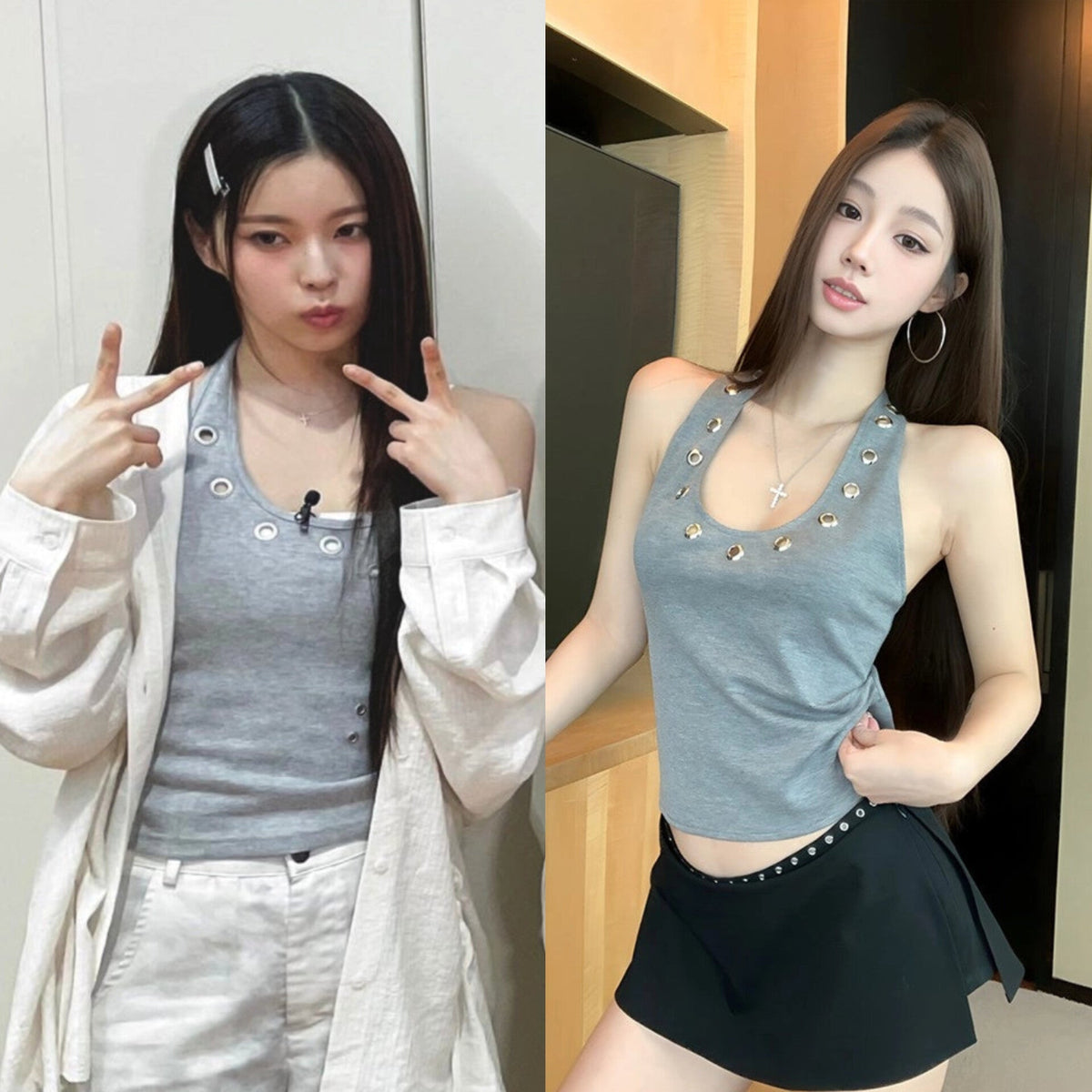 Kyujin Eyelet Halter Top