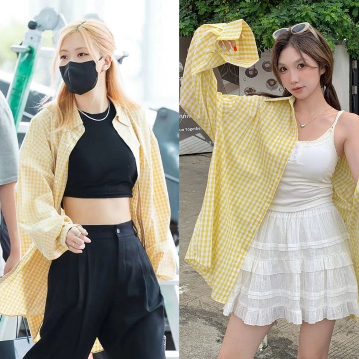 Rose Checkered Oversized Shirt