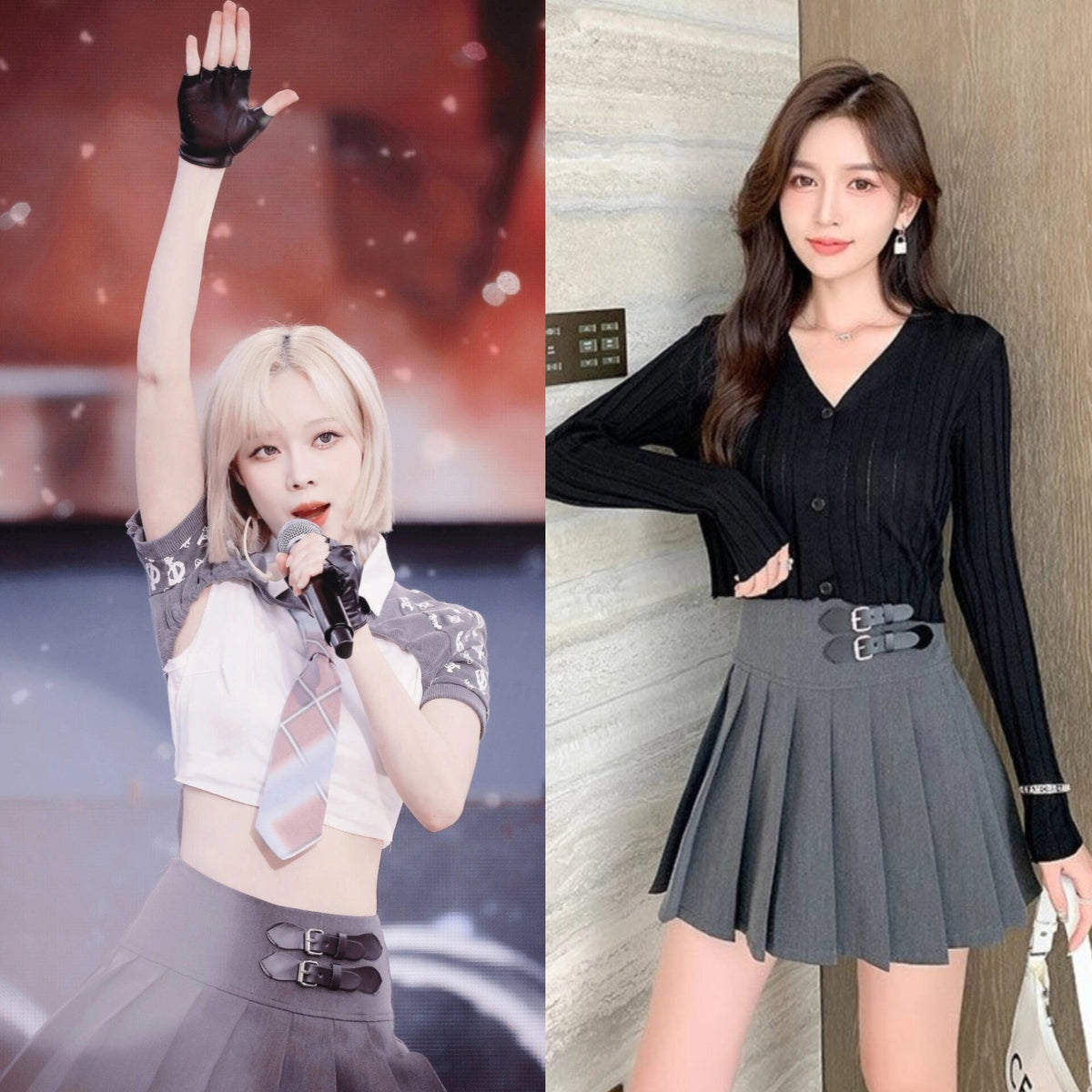 Winter Buckled Pleated Skirt