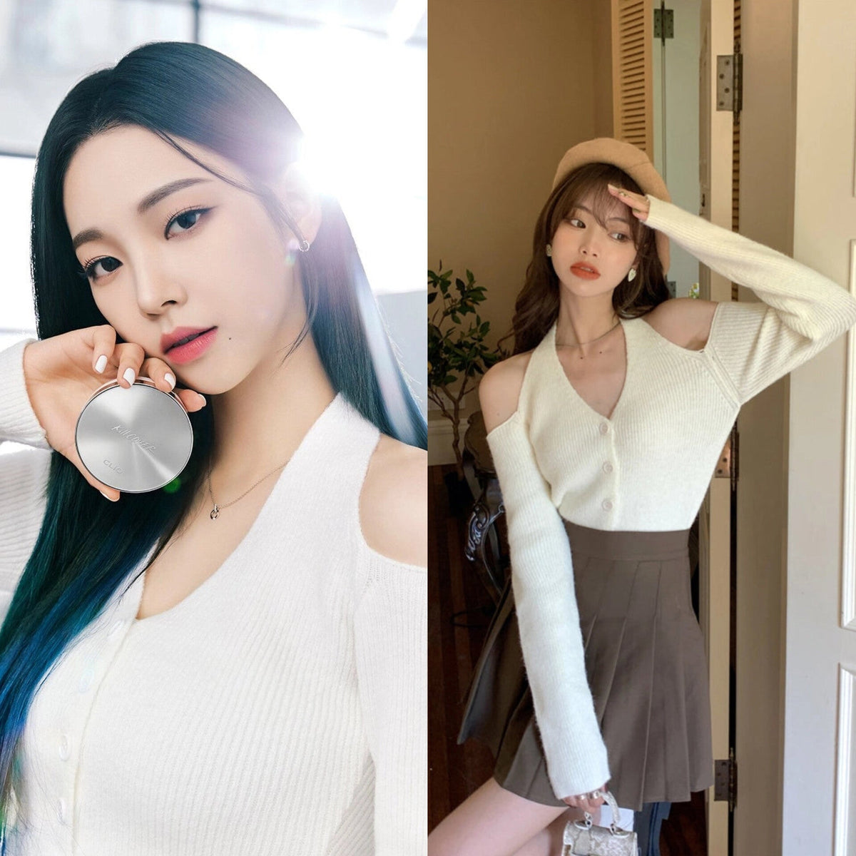 Karina White Halter Long Sleeves Top