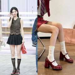 Ruka Glossy Bow-Accent Block Heels