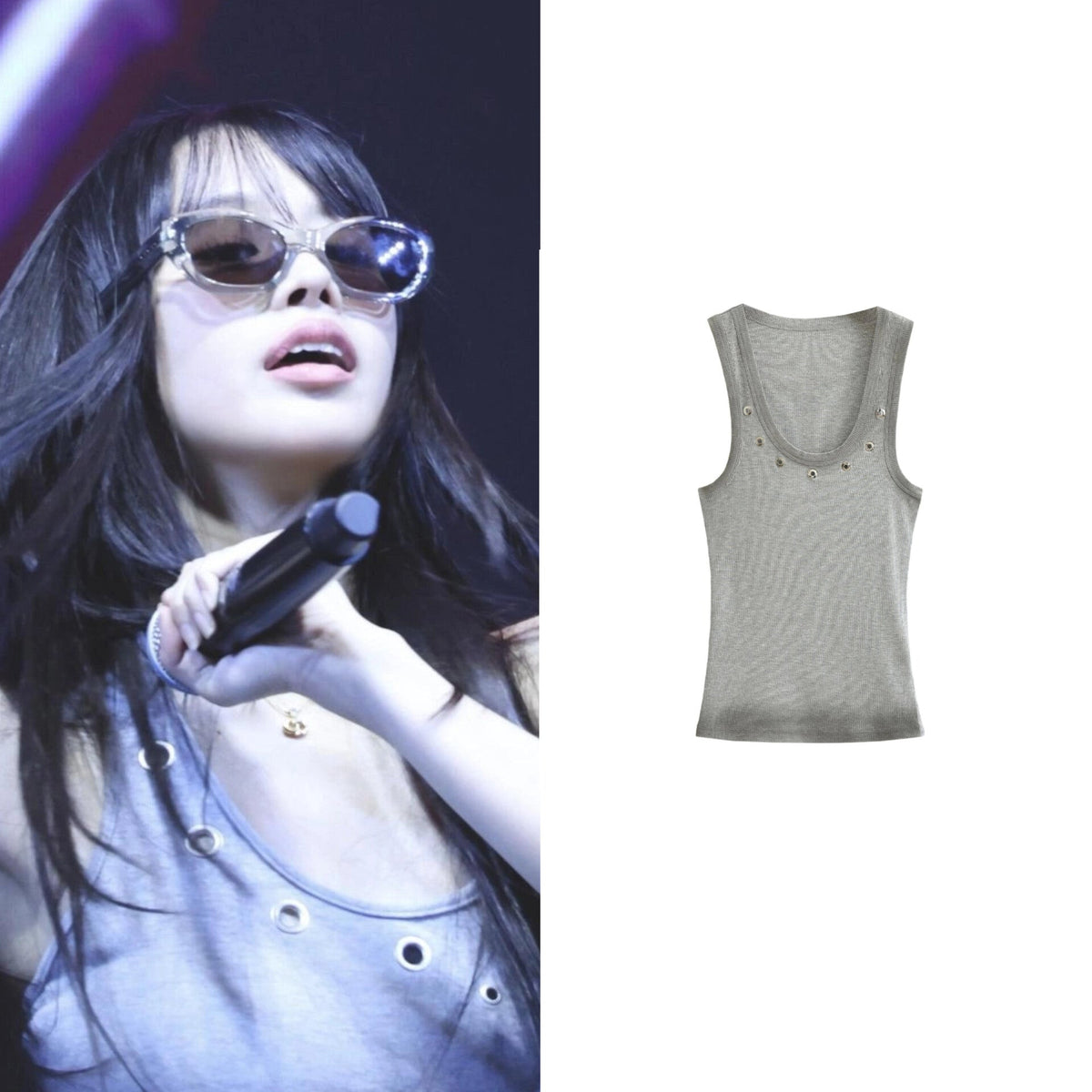 Natty Eyelet Ribbed Tank