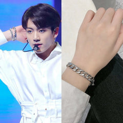 Jungkook Thick Silver Chain Bracelet