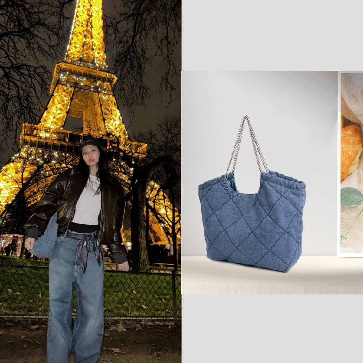 Jennie Blue Quilted Chain Bag
