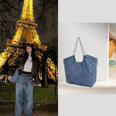 Jennie Blue Quilted Chain Bag