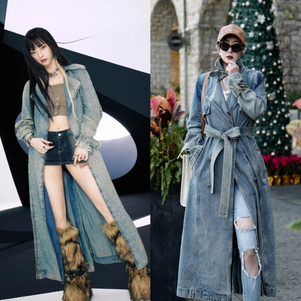 Ruka Denim Trench Coat