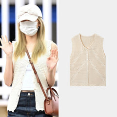 Gaeul Crochet Button Vest