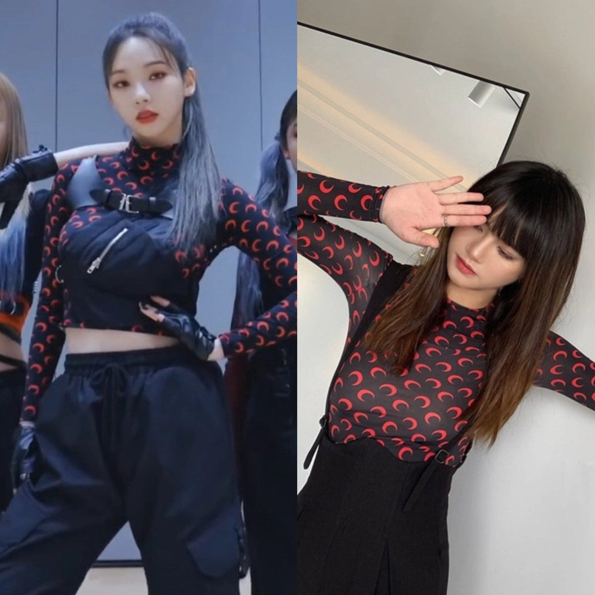 Karina Red Moon Fitted Top