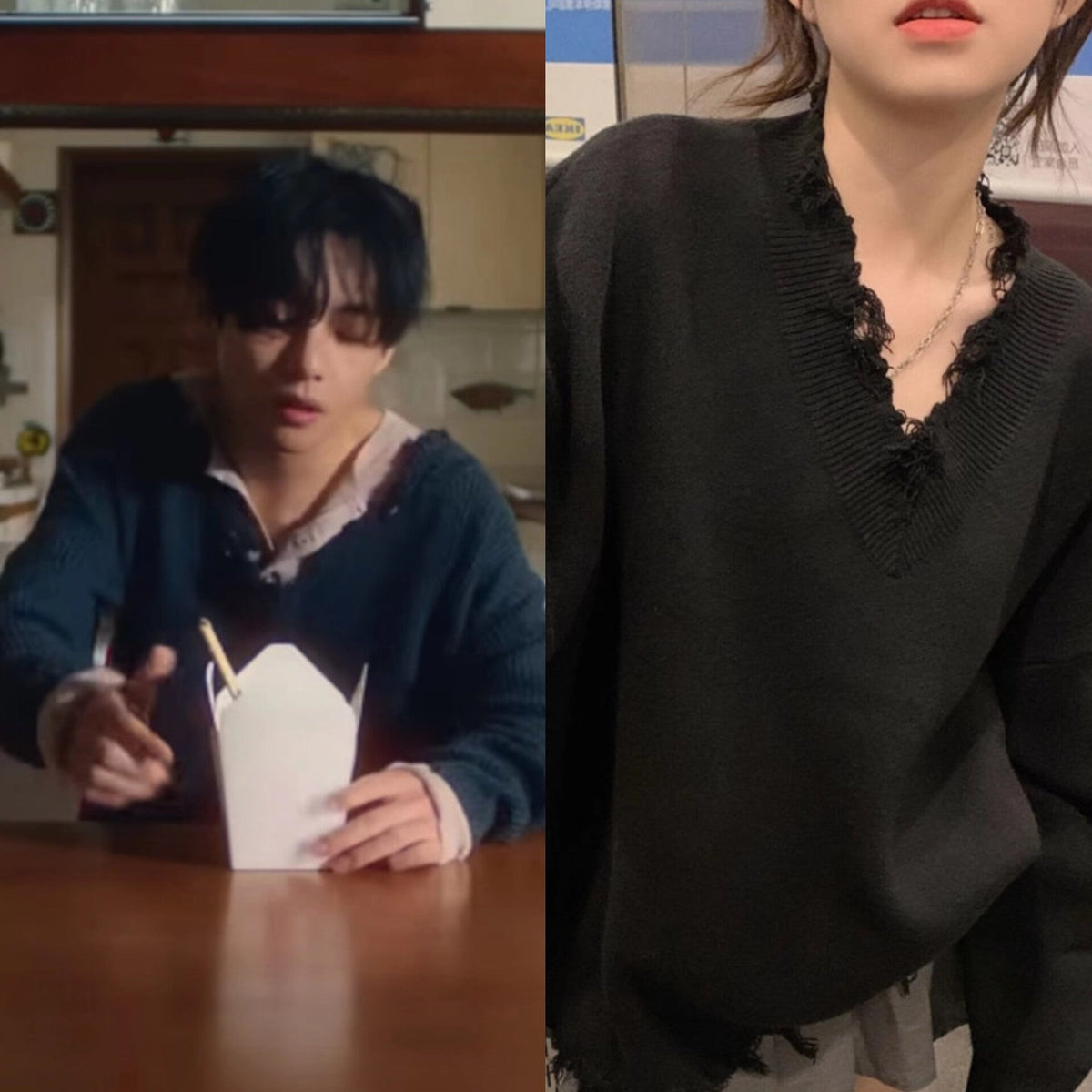 Taehyung Raw-Edge Sweater