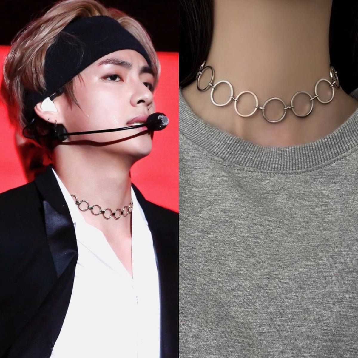Taehyung Silver Round-Link Necklace